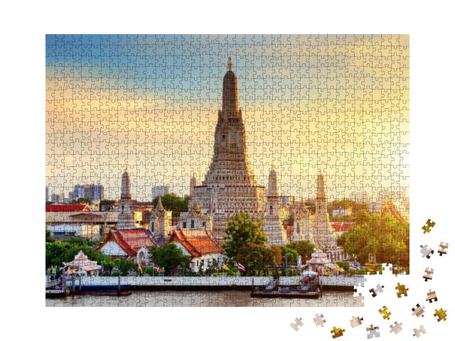 Puzzle 1000 Teile „Wat Arun Tempel bei Sonnenuntergang, Bangkok, Thailand“