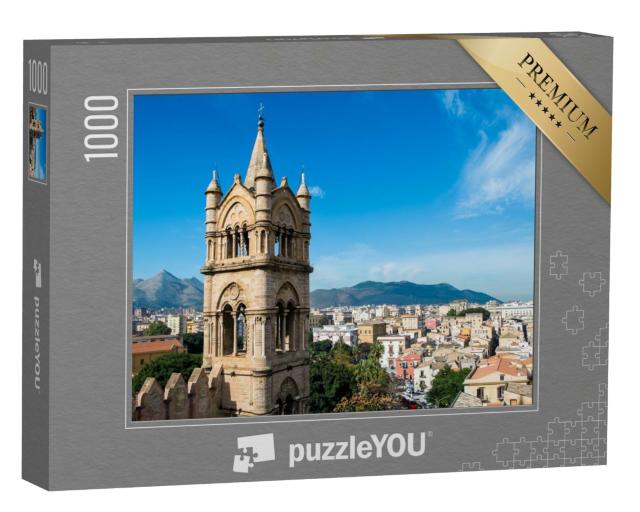 Puzzle 1000 Teile „Kathedrale Santa Maria Assunta über den Dächern von Palermo, Sizilien“
