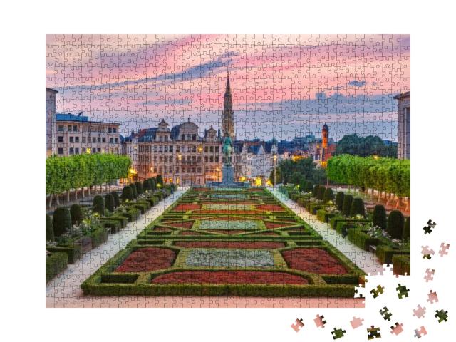 Puzzle 1000 Teile „Rathaus und Mont des Arts in Brüssel, Belgien“
