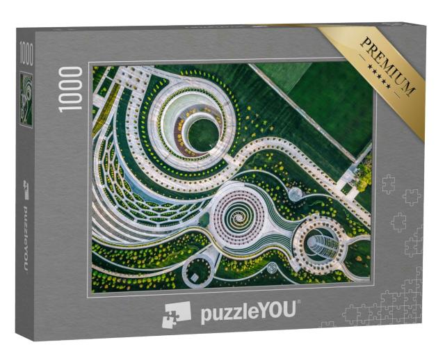 Puzzle 1000 Teile „Krasnodarer Stadtpark bei Sonnenuntergang, Russland“