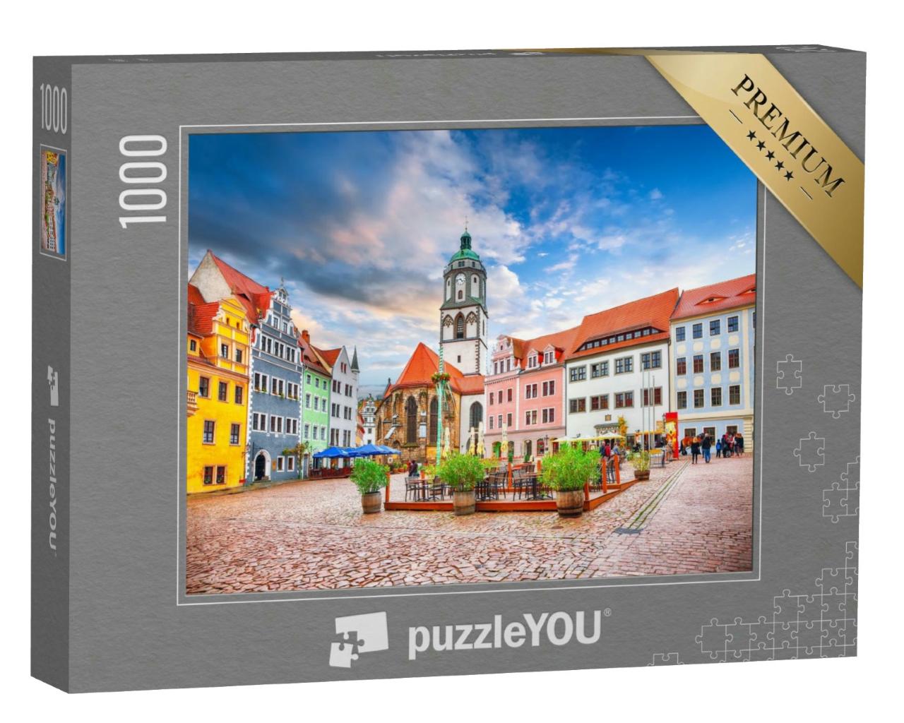 Puzzle 1000 Teile „Blick auf das Stadtbild der Elbestadt Meißen, Sachsen, Deutschland“