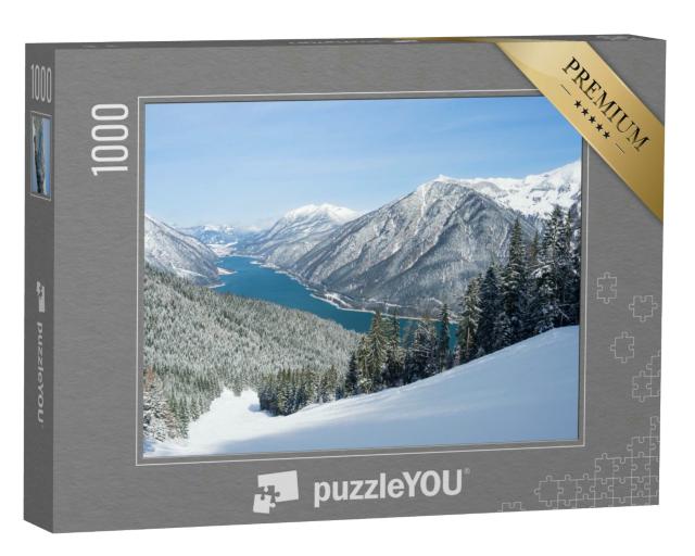 Puzzle 1000 Teile „Spektakuläre Skipiste am Achensee, Tirol, Österreich“