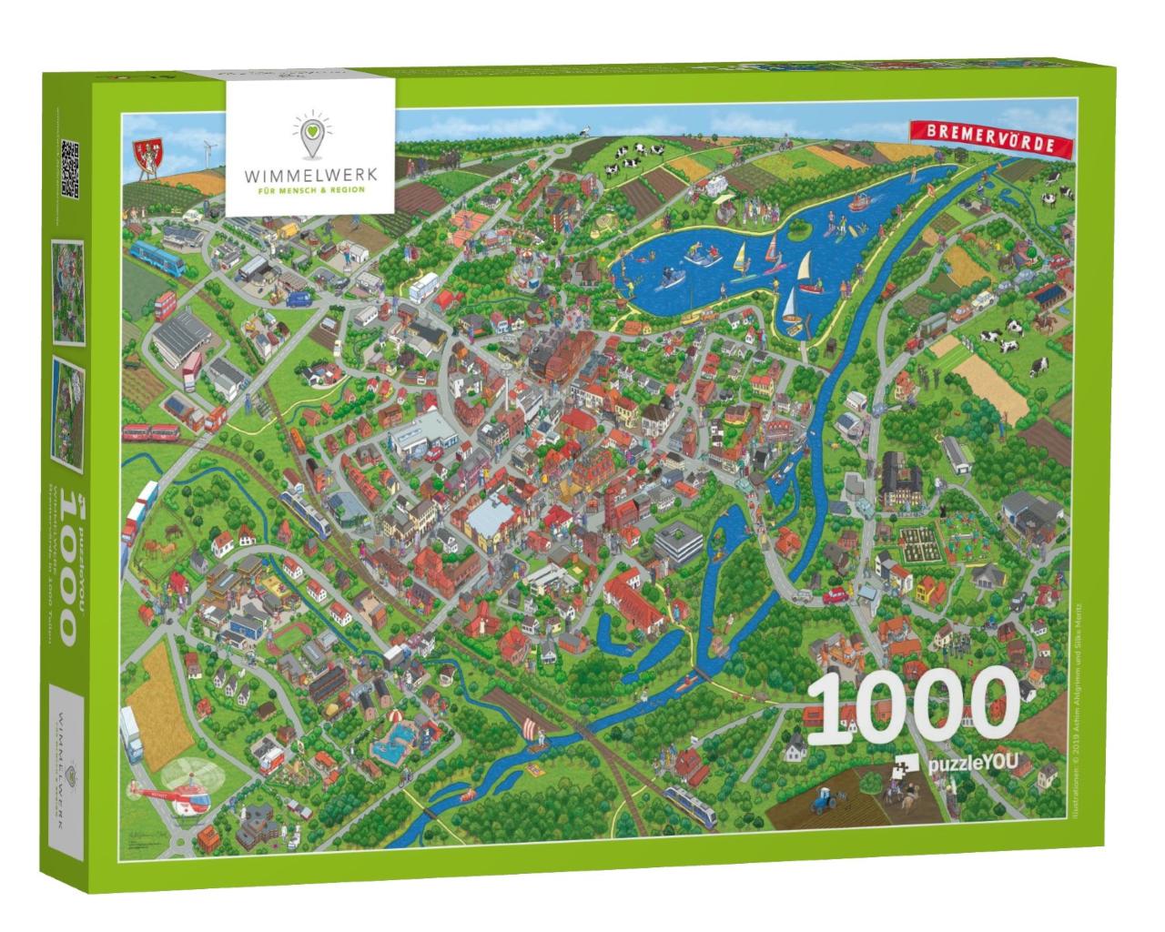 Puzzle 1000 Teile „Wimmelbild Bremervörde“