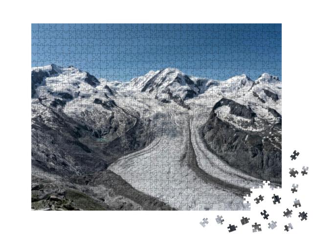 Puzzle 1000 Teile „spektakulärer Blick auf den Gornergletscher, Zermatt, Schweiz“