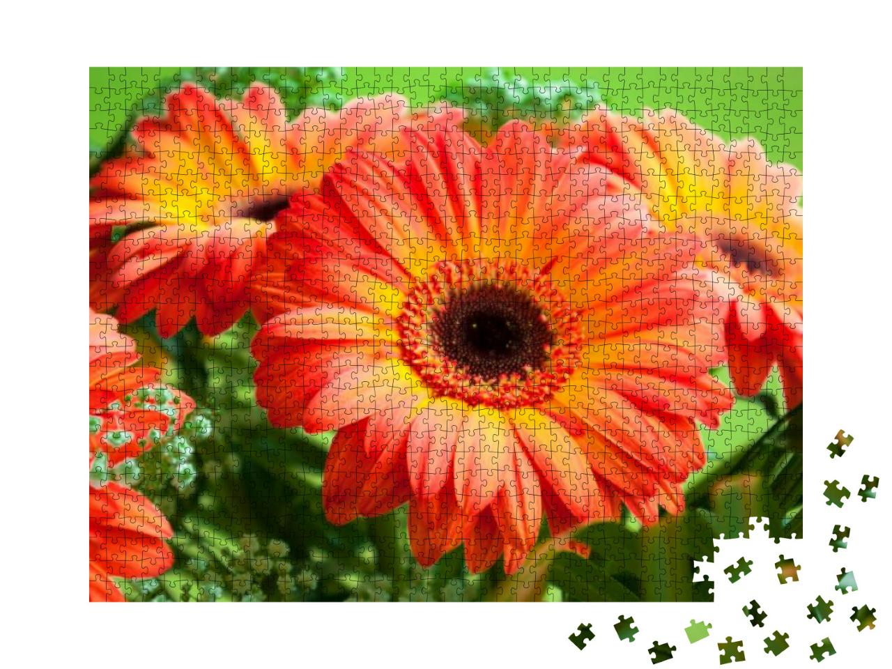 Puzzle 1000 Teile „Blumenstrauß aus Frühlingsgerbera“