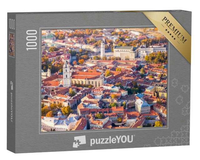 Puzzle 1000 Teile „Luftaufnahme von Vilnius, Litauen“