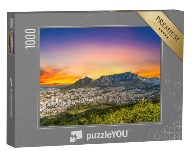 Puzzle 1000 Teile „Kapstadt mit Tafelberg in der ruhigen Dämmerung am Westkap Südafrikas“