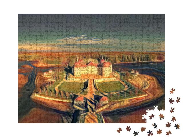 Puzzle 1000 Teile „im Stil von Edvard Munch, Der Schrei - Schloss Moritzburg, Deutschland - Puzzle-Kollektion Künstler & Gemälde“