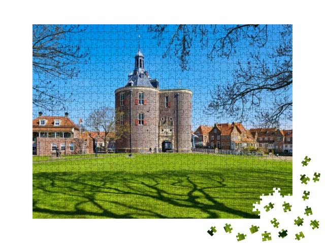 Puzzle 1000 Teile „Eingangstor zur Stadt Enkhuizen Nord-Holland, Niederlande“