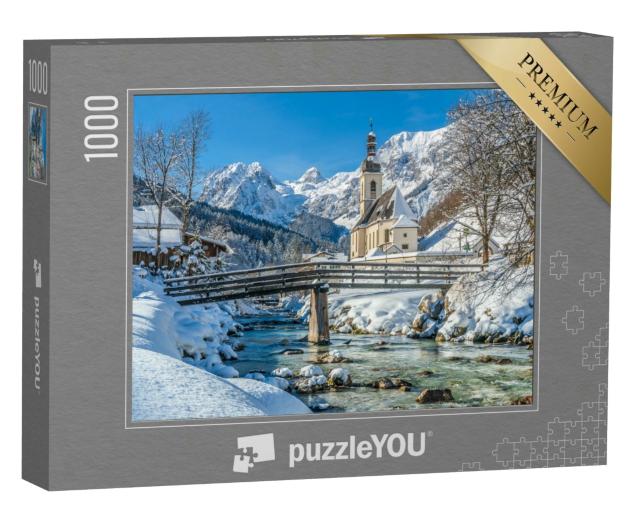 Puzzle 1000 Teile „Pfarrkirche St. Sebastian, Berchtesgadener Land, Deutschland“