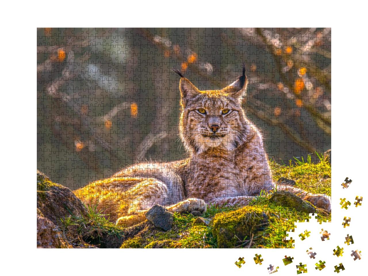 Puzzle 1000 Teile „Junger Luchs in der Wildnis des Waldes“