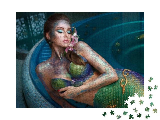 Puzzle 1000 Teile „Frau im Meerjungfrauen-Style“