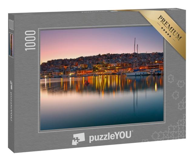 Puzzle 1000 Teile „Abendliche Szenerie im Mikrolimano Yachthafen, Athen, Griechenland“