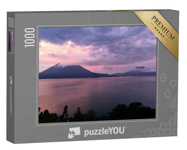 Puzzle 1000 Teile „Wunderschöner See Atitlán im Sonnenuntergang, Guatemala“