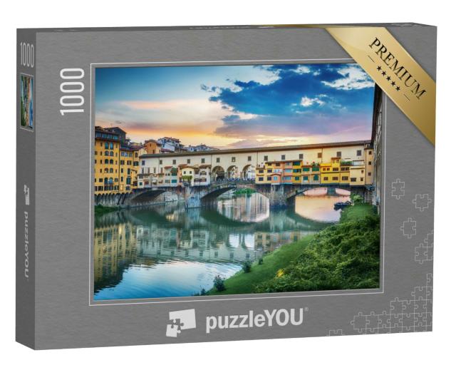 Puzzle 1000 Teile „Ponte Vecchio auf dem Fluss Arno in Florenz, Italien“