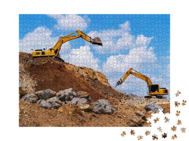 Puzzle 1000 Teile „Bagger und Steinbrecher “