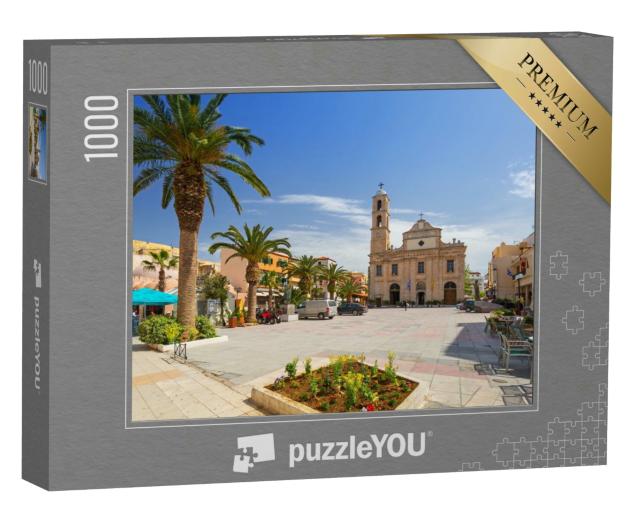Puzzle 1000 Teile „Platz an der orthodoxen Kathedrale von Chania, Kreta“