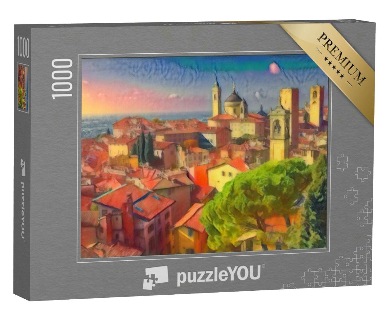 Puzzle 1000 Teile „im Kunst-Stil von Franz Marc - Bergamo, Lombardei, Italien - Puzzle-Kollektion Künstler & Gemälde“