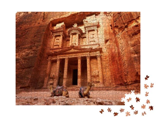 Puzzle 1000 Teile „Al Khazneh: Schatzkammer der antiken Stadt Petra, Jordanien“