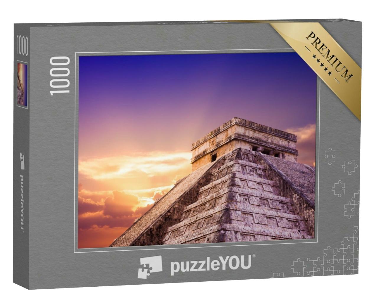 Puzzle 1000 Teile „Tempel von Kukulkan, Chichén Itzá, Yucatan, Mexiko“
