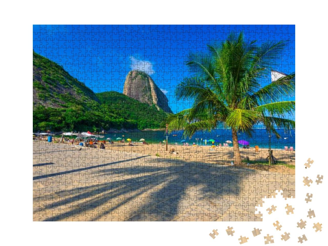 Puzzle 1000 Teile „Berg Zuckerhut und Vermelha Strand, Rio de Janeiro, Brasilien“