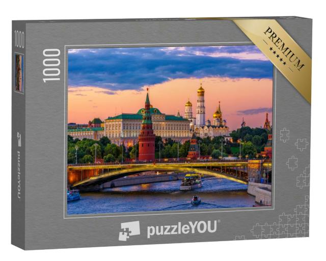 Puzzle 1000 Teile „Moskauer Kreml bei Nacht, Russland“