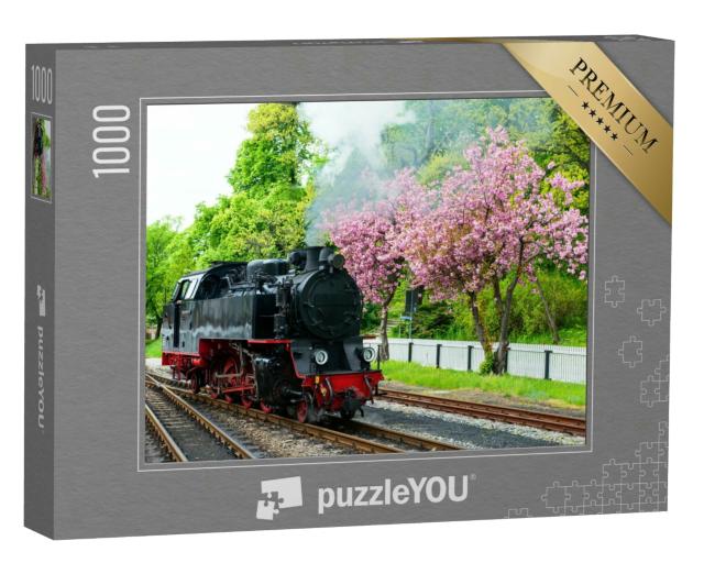 Puzzle 1000 Teile „Mollie-Dampfzug in Warnemünde, Deutschland“
