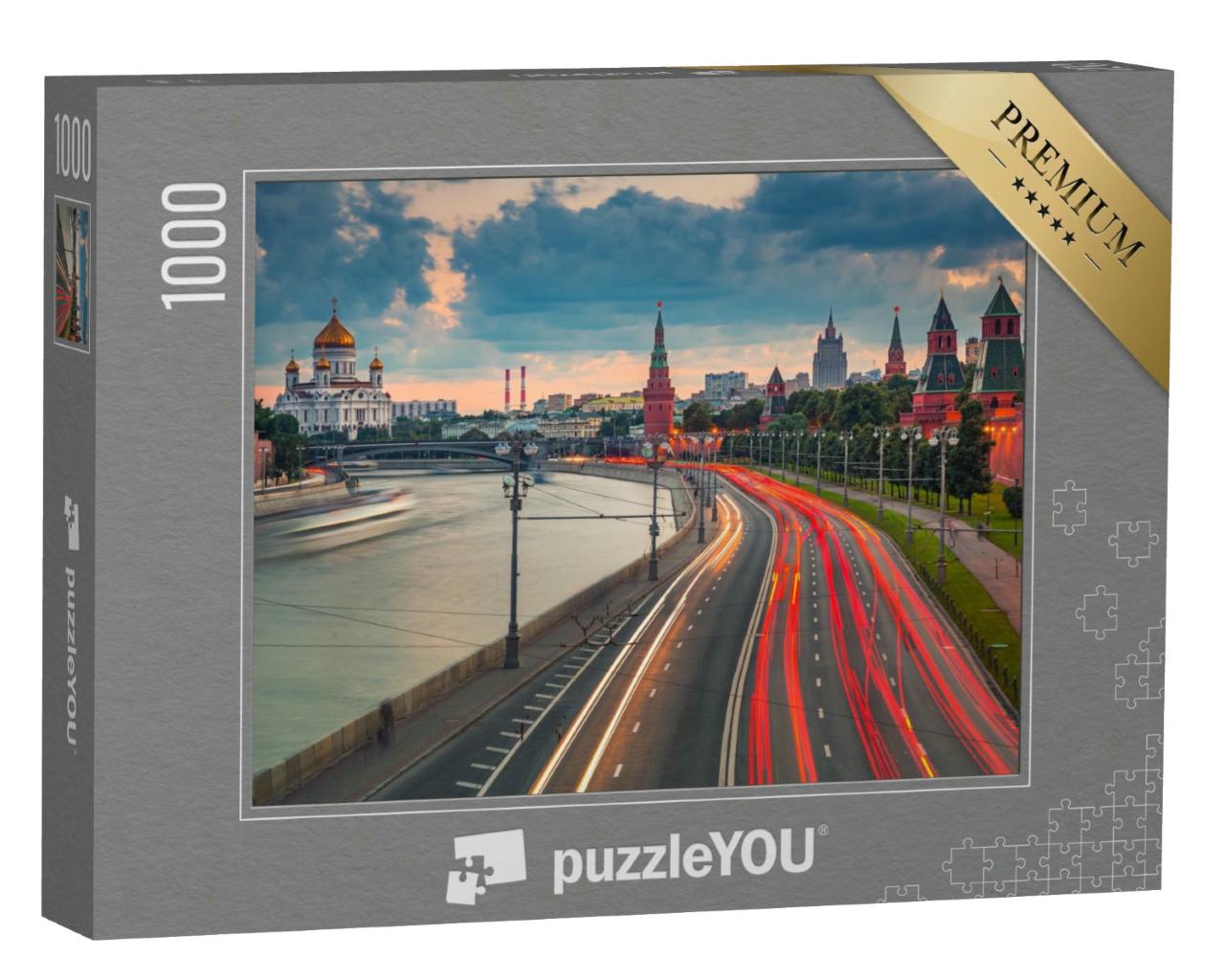 Puzzle 1000 Teile „Verkehr nahe am Kreml, Moskau, Russland“
