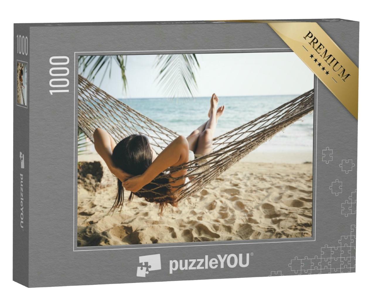 Puzzle 1000 Teile „Urlaubsfeeling pur: Entspannung in der Hängematte“