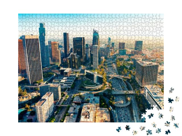 Puzzle 1000 Teile „Downtown Los Angeles im Sonnenuntergang“