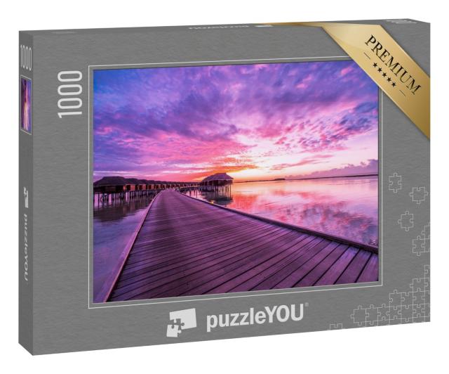 Puzzle 1000 Teile „Atemberaubender Sonnenuntergang auf den Malediven“