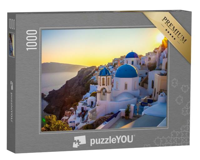 Puzzle 1000 Teile „Dorf Oia auf Santorini, Griechenland“