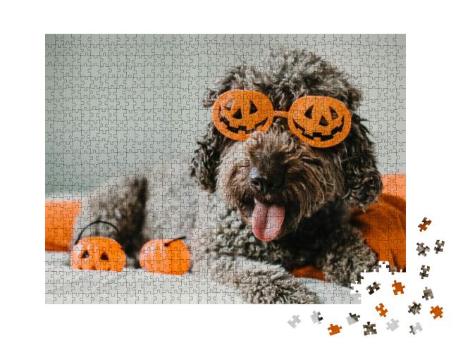 Puzzle 1000 Teile „Süßer Halloween-Hund“