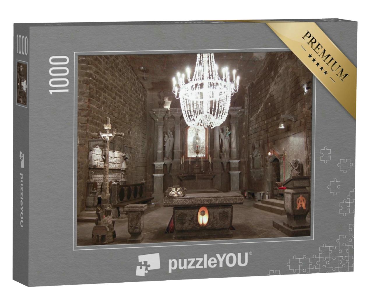 Puzzle 1000 Teile „Geschnitzte Steinkirche - Salzbergwerk Wieliczka - Polen“