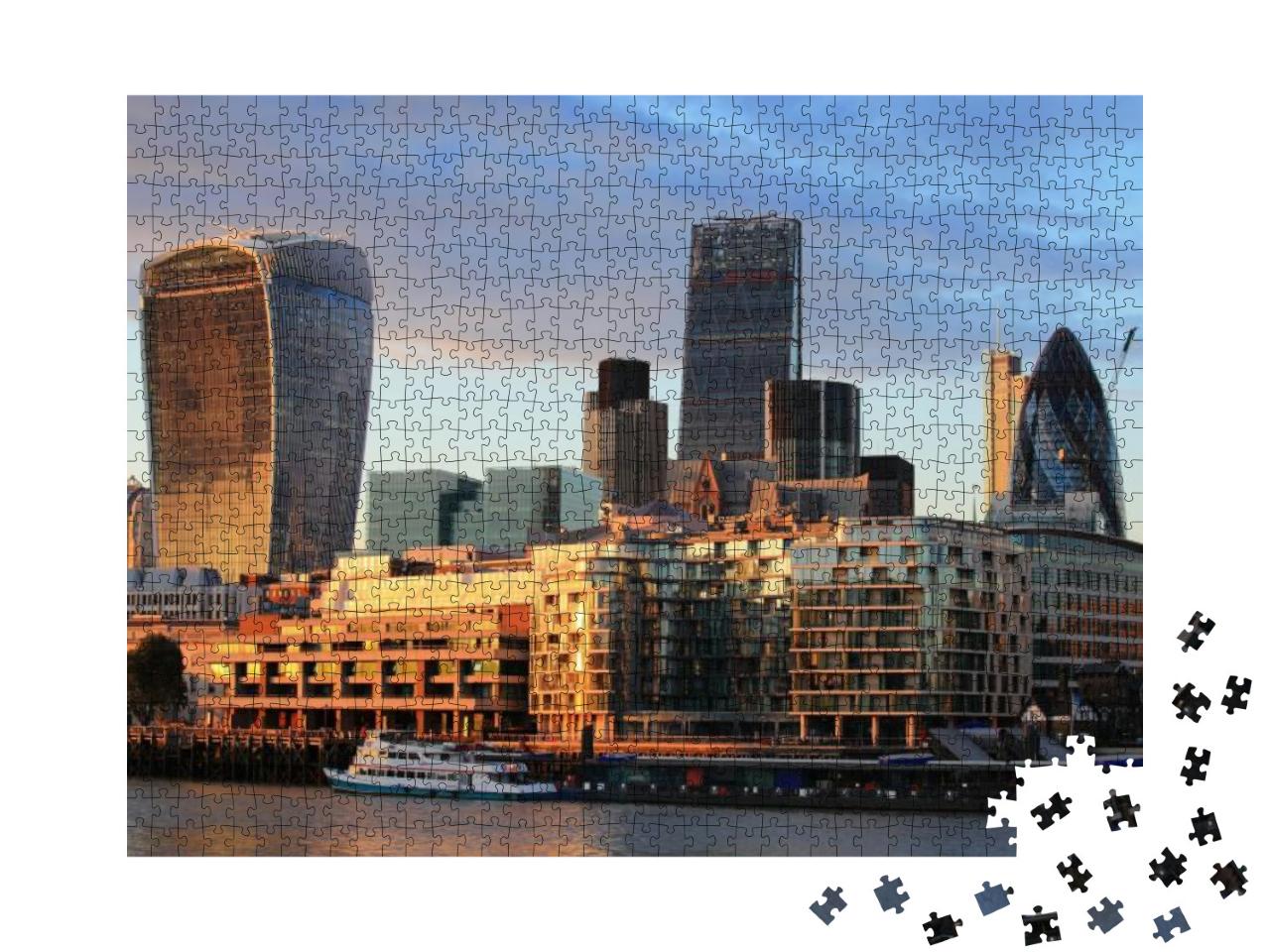 Puzzle 1000 Teile „Stadtbild von London in der Dämmerung“