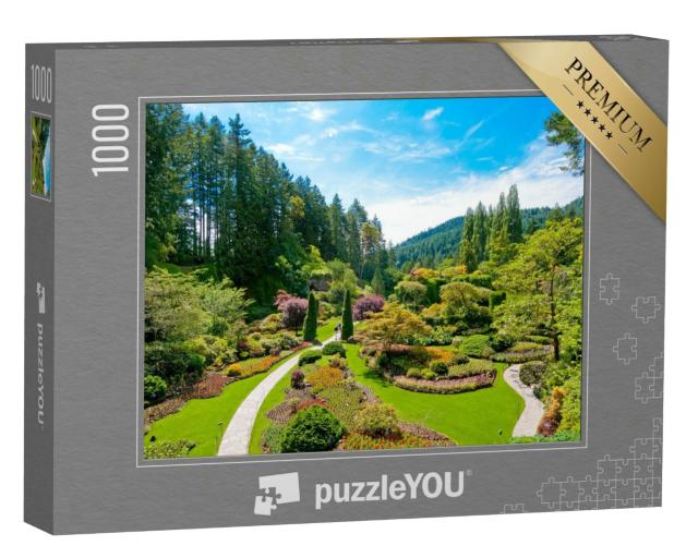 Puzzle 1000 Teile „Üppiges Grün im Frühling, Victoria, Kanada“