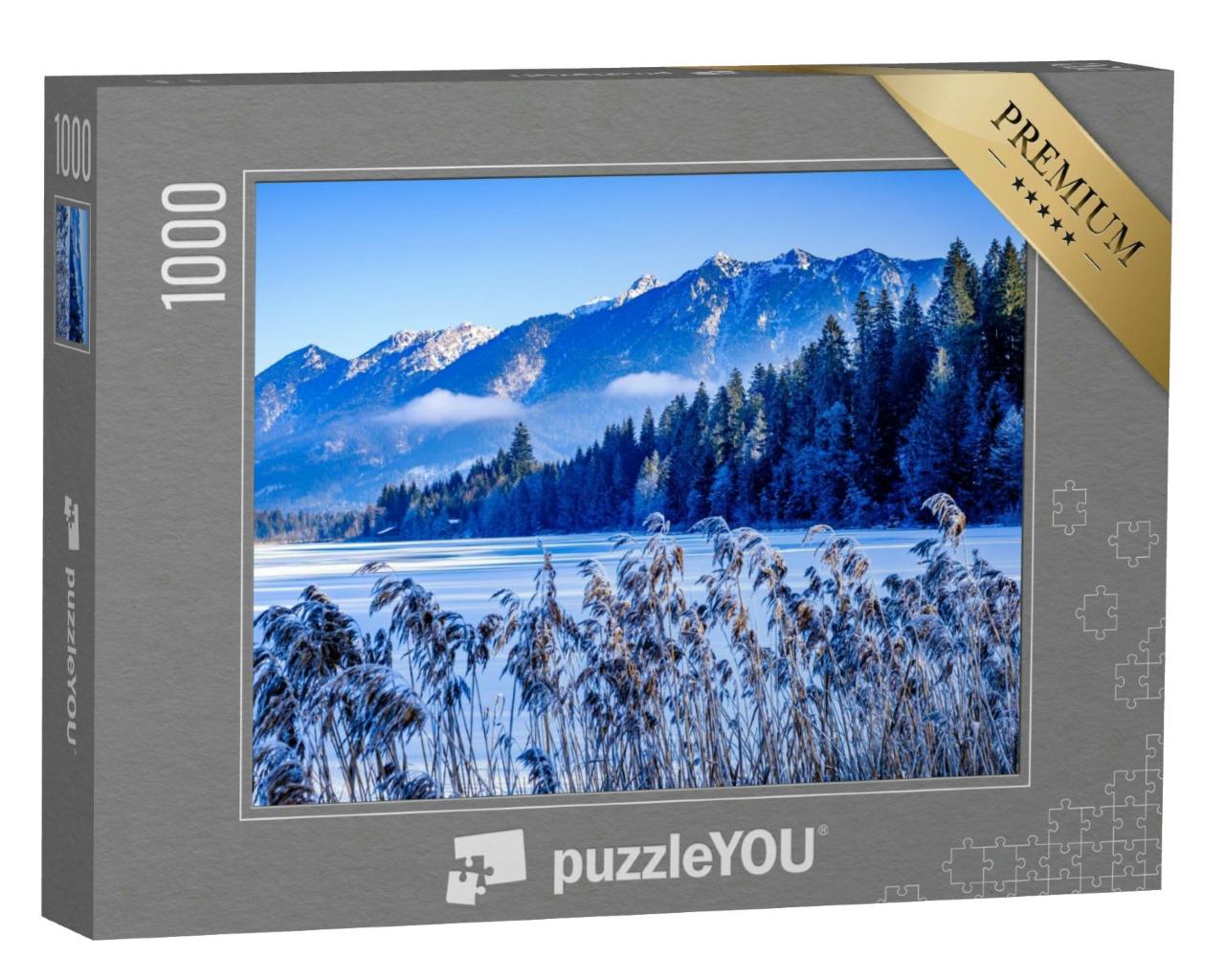 Puzzle 1000 Teile „Winterliche Landschaft am Karwendel- und Wettersteingebirge“