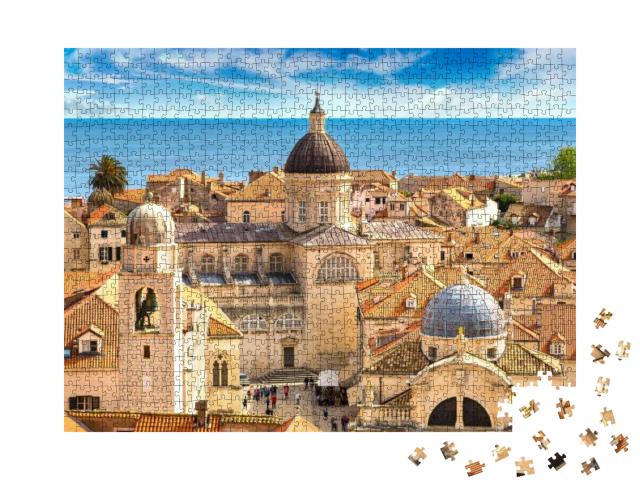 Puzzle 1000 Teile „Altstadt von Dubrovnik an einem schönen Sommertag, Kroatien“
