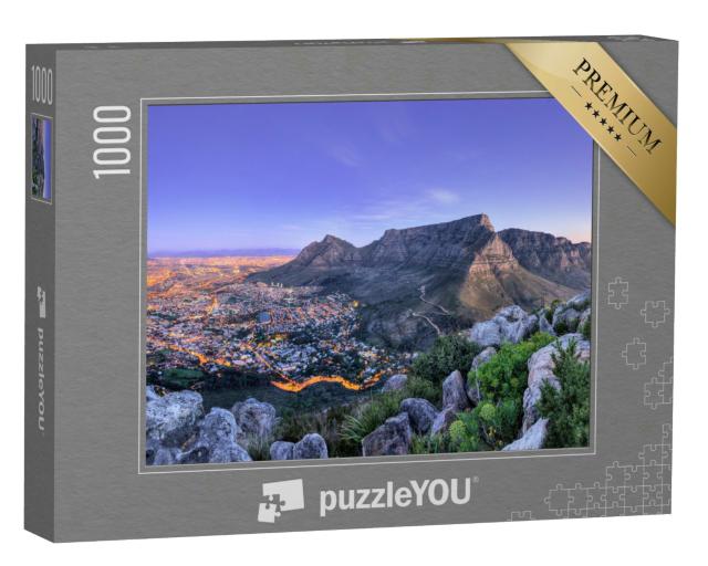 Puzzle 1000 Teile „Schöner Ausblick auf Kapstadt, die Berge und das Meer in Südafrika“