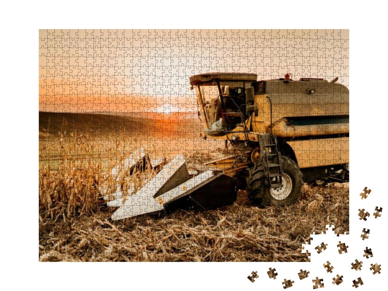 Puzzle 1000 Teile „Landwirtschaftliche Maschine: Ein Mähdrescher“