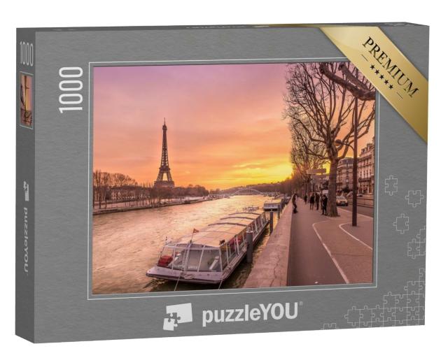 Puzzle 1000 Teile „Die Seine in Paris bei Sonnenuntergang“