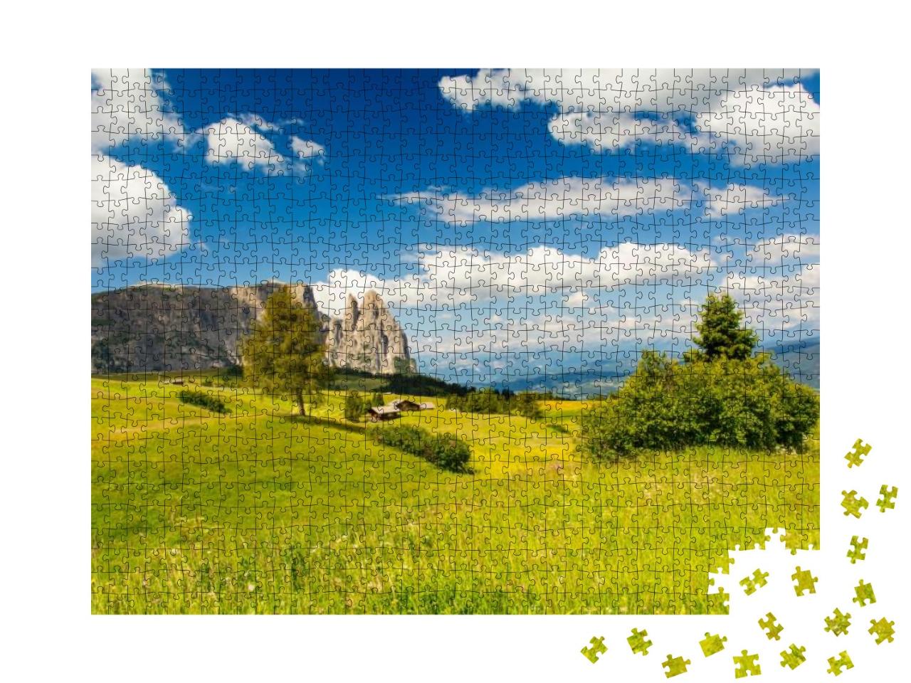 Puzzle 1000 Teile „Wunderschöne Seiser Alm in Südtirol, Italien“