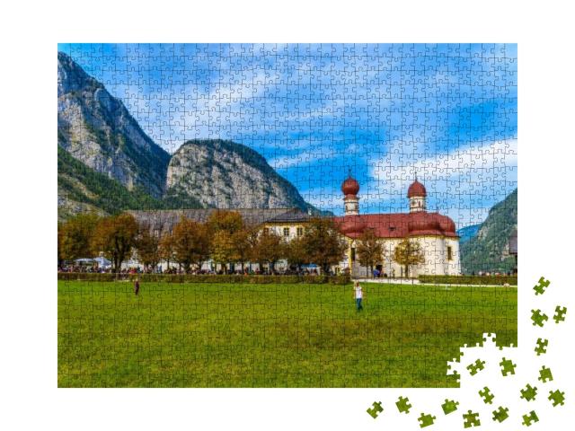 Puzzle 1000 Teile „St. Bartholomäus Kirche am Königsee bei Berchtesgaden“