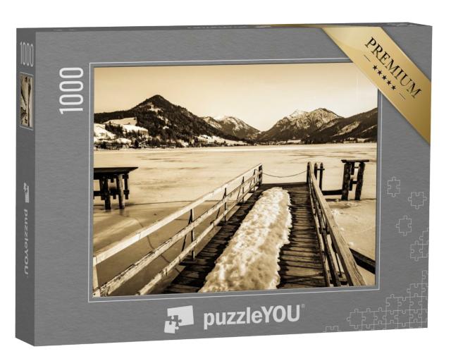 Puzzle 1000 Teile „Bayern: Schliersee im Winter, sepia“