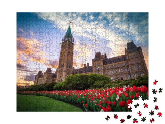 Puzzle 1000 Teile „Kanadisches Parlamentsgebäude in Ottawa“