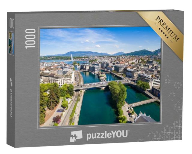 Puzzle 1000 Teile „Genfer See und Genf in der Schweiz“