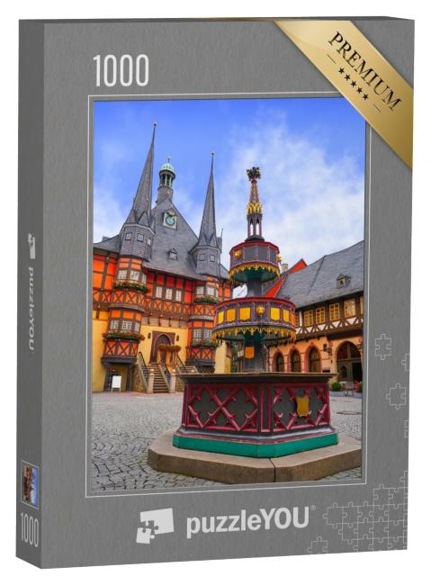Puzzle 1000 Teile „Rathaus von Wernigerode im Harz, Deutschland“