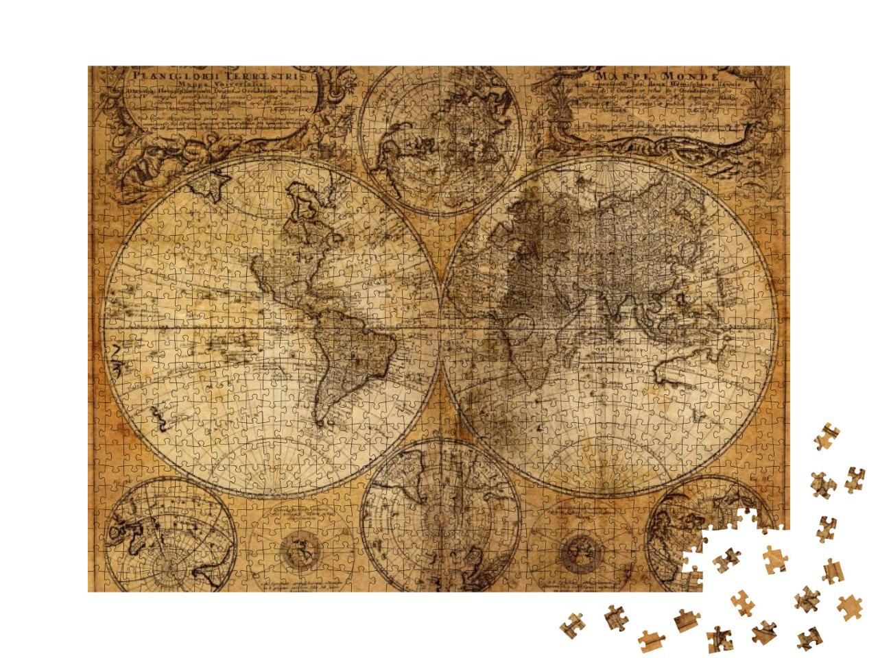 Puzzle 1000 Teile „Alte Weltkarte aus dem Jahr 1746“