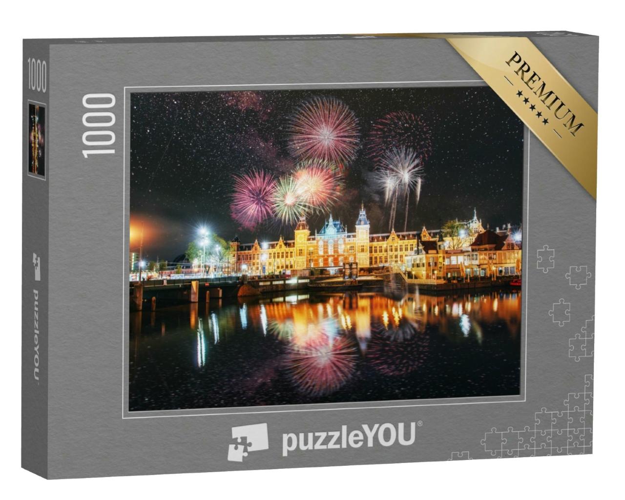 Puzzle 1000 Teile „Feuerwerk über Amsterdam“