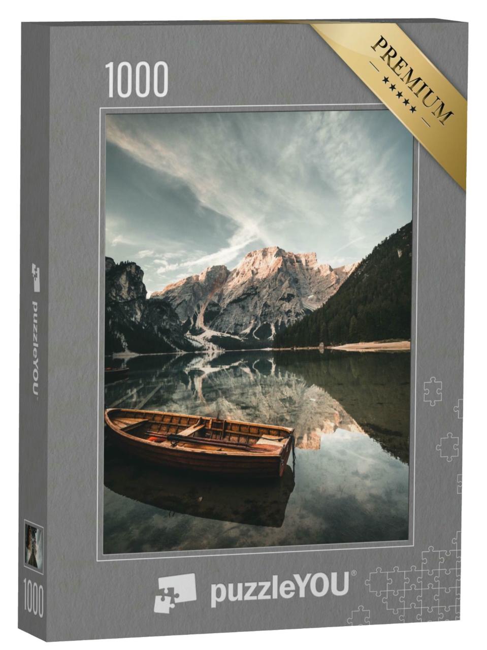 Puzzle 1000 Teile „Pragser Wildsee oder Lago di Braies, Dolomiten, Südtirol“